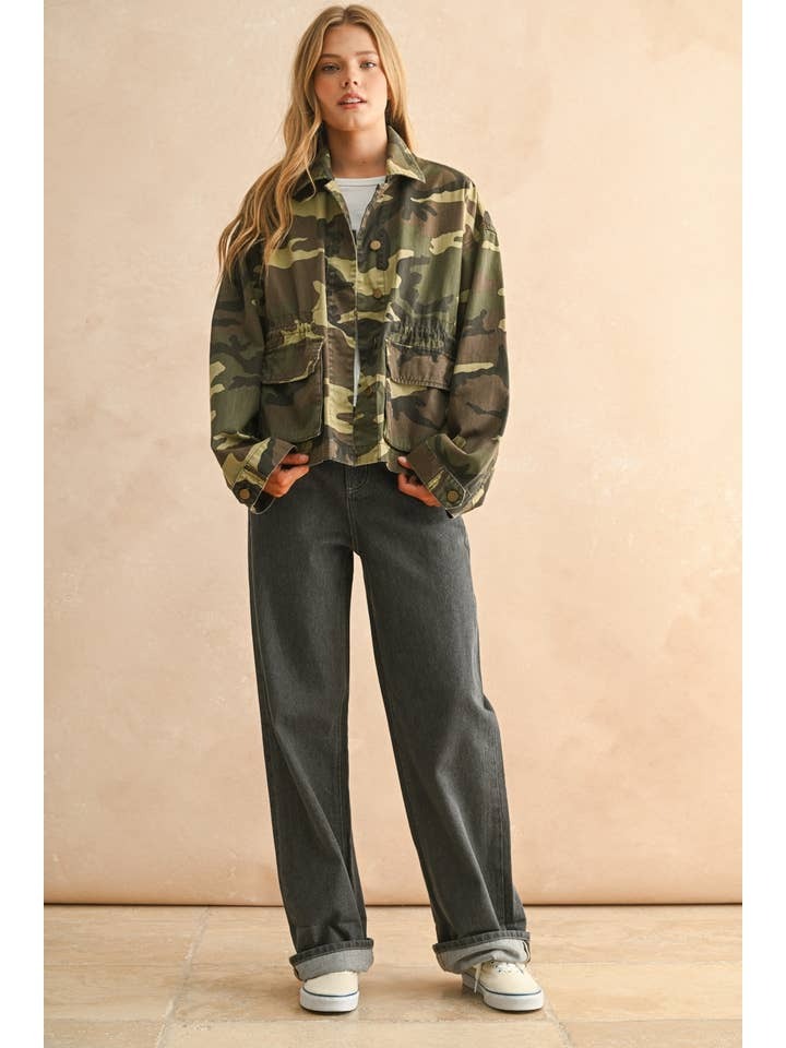 Lightweight Cotton Canvas Jacket in Camo