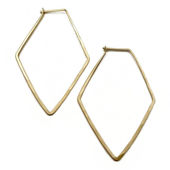 Carolyn Keys Handmade Jewelry - Diamond Hoop in Gold Fill