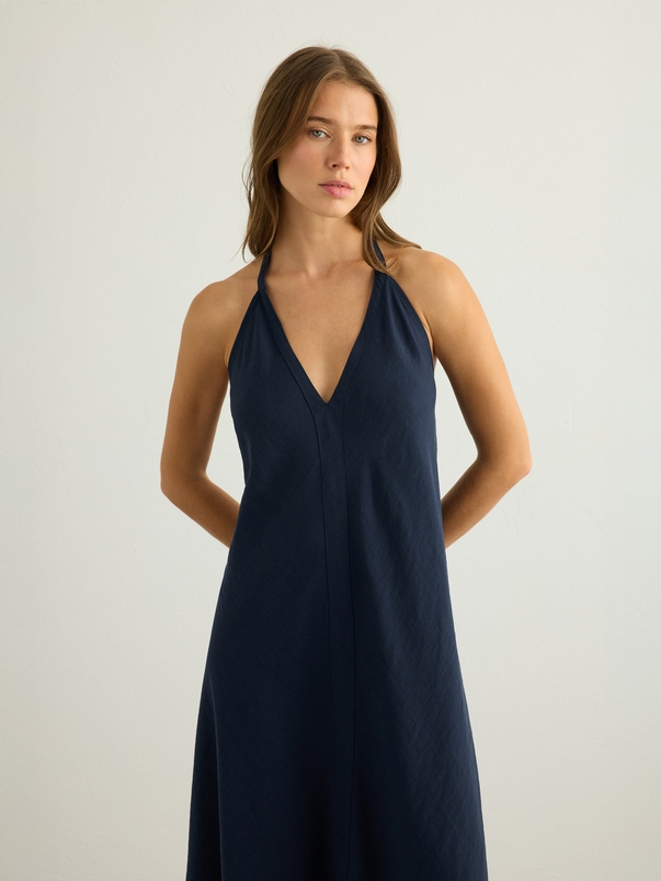 The Handloom Zoe Maxi Dress in Navy