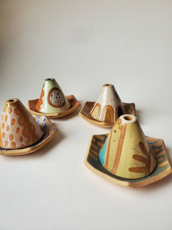 Curious Clay Incense Dishes