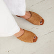 Either / Or Woven Leather Slide in Miel