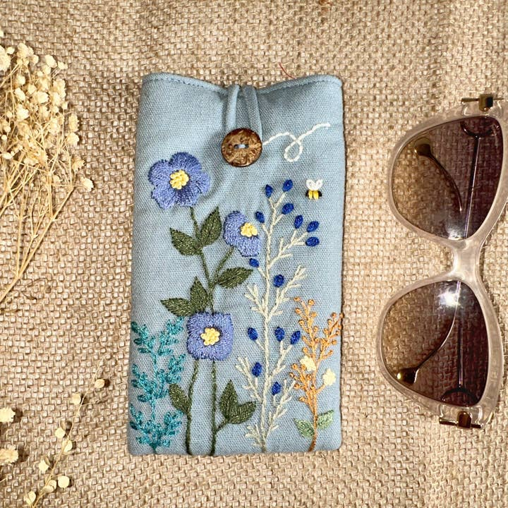 Quince Hand Embroidered Eyewear Case
