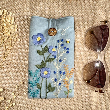Quince Hand Embroidered Eyewear Case
