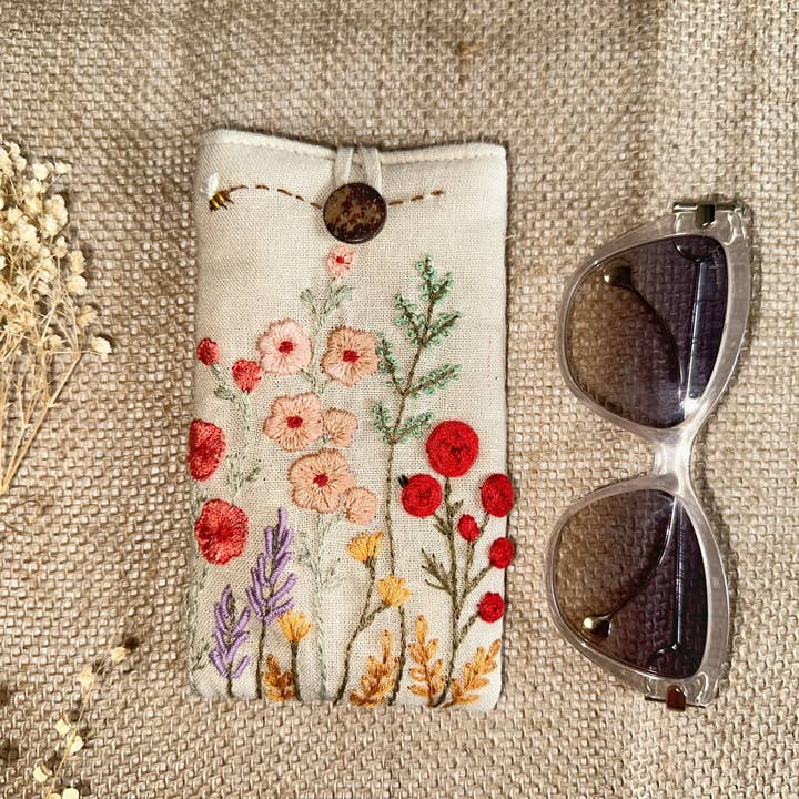 Quince Hand Embroidered Eyewear Case