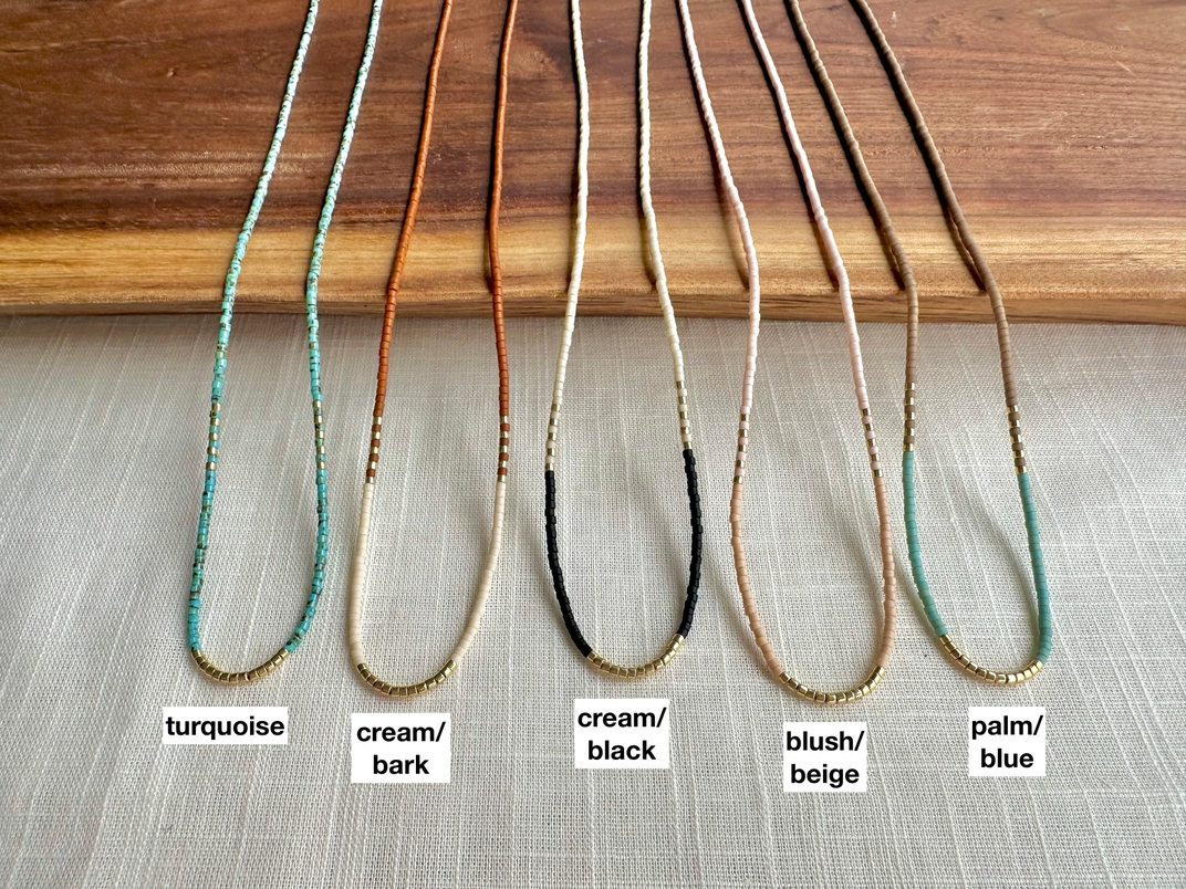 Gold & Japanese Seed Bead Necklace