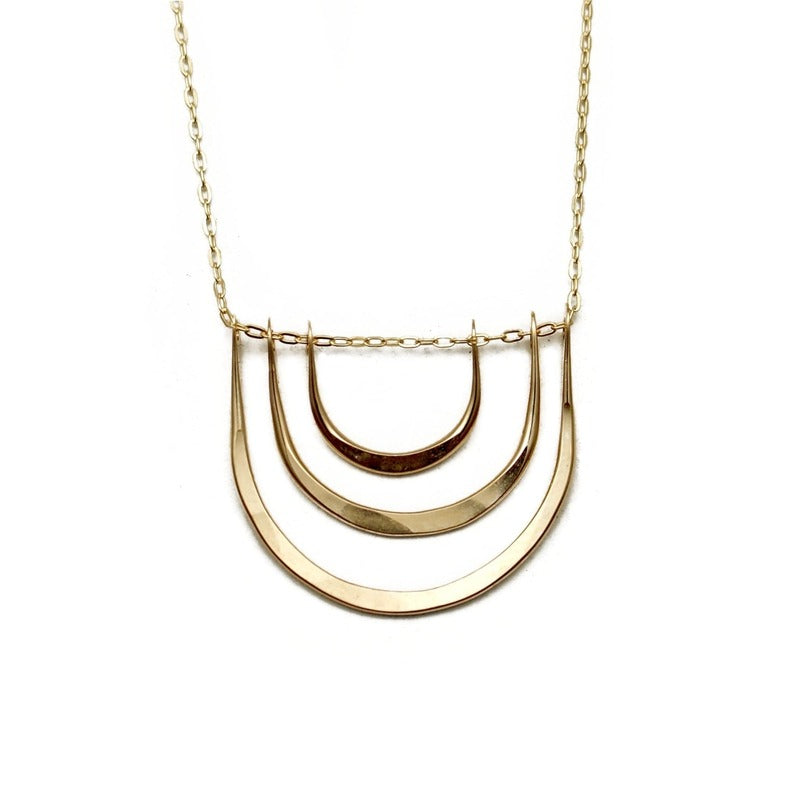 Carolyn Keys Handmade Jewelry - Triple Arc Necklace in 14k Gold Fill