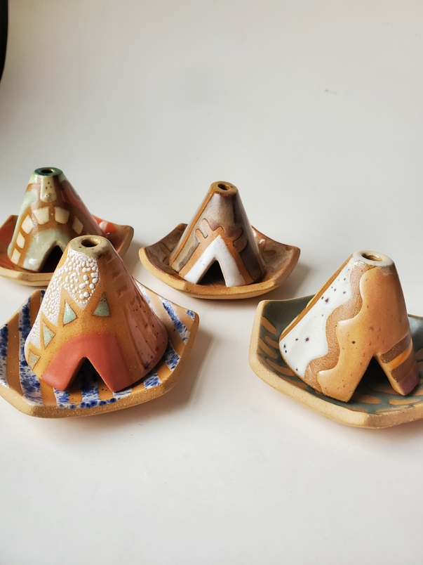 Curious Clay Incense Dishes