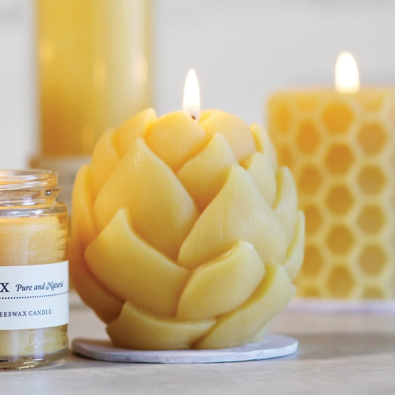 Beeswax Lotus Candle