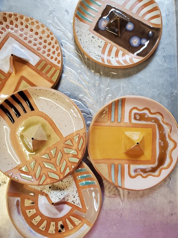 Curious Clay Incense Dishes