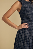 Katherine Dress in Navy Cotton