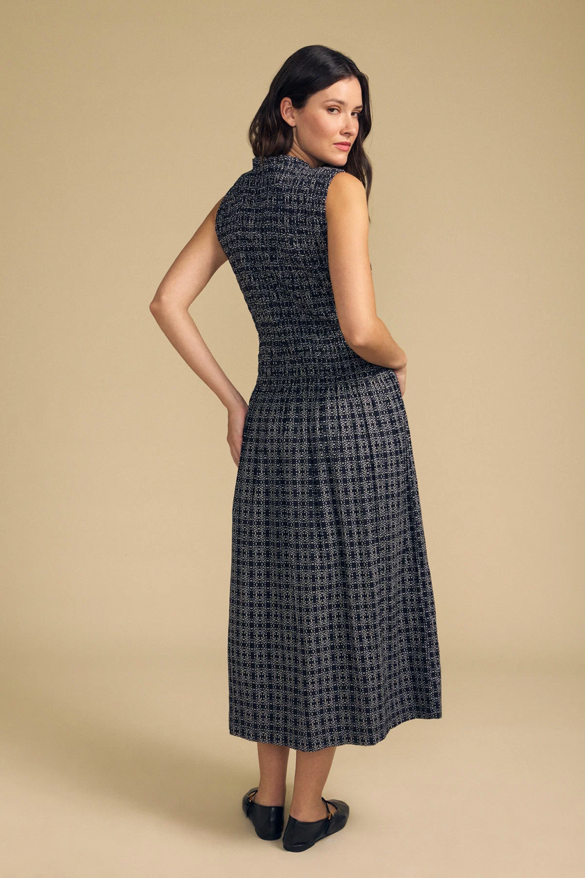 Katherine Dress in Navy Cotton