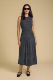 Katherine Dress in Navy Cotton