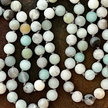 RFB 108 Mala Prayer Bead Necklace w Antique Indian Silver Durga and Matte Amazonite