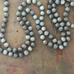 RFB 108 Labradorite Mala with with Vintage Navajo Silver Feather