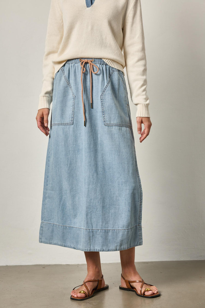 Denim Drawcord Skirt