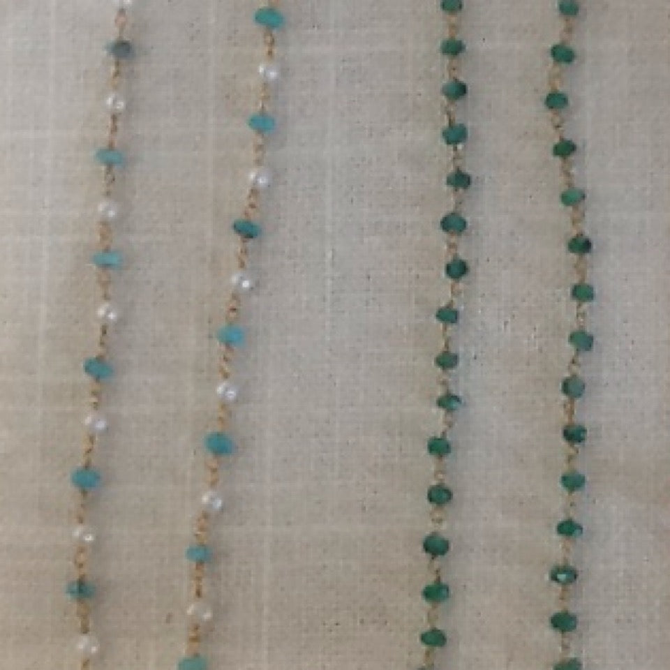 14K Gold Sapphire Bead Necklace