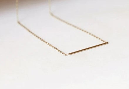 Gjenmi 14K Gold Staple Necklace 18
