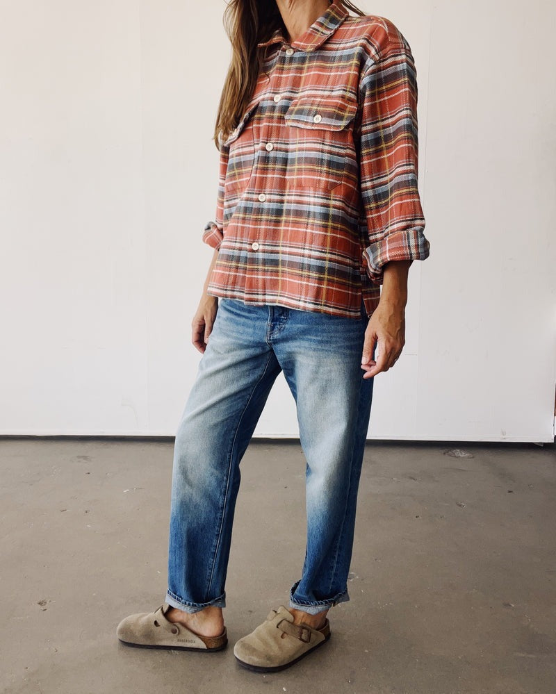 Hey Gang The Work Shirt - Rust Plaid