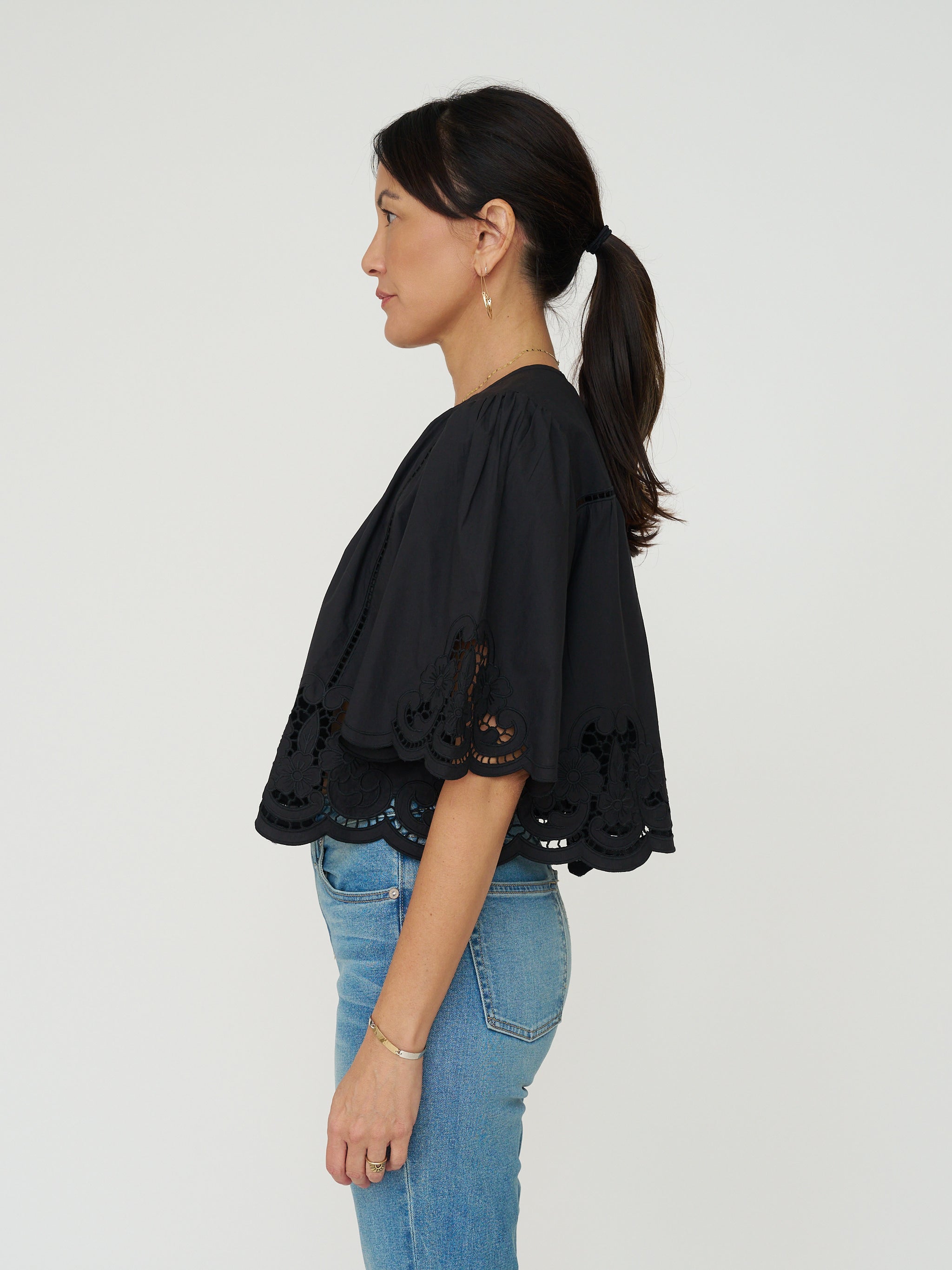 Louise Misha Cotton Louviana Top in Black