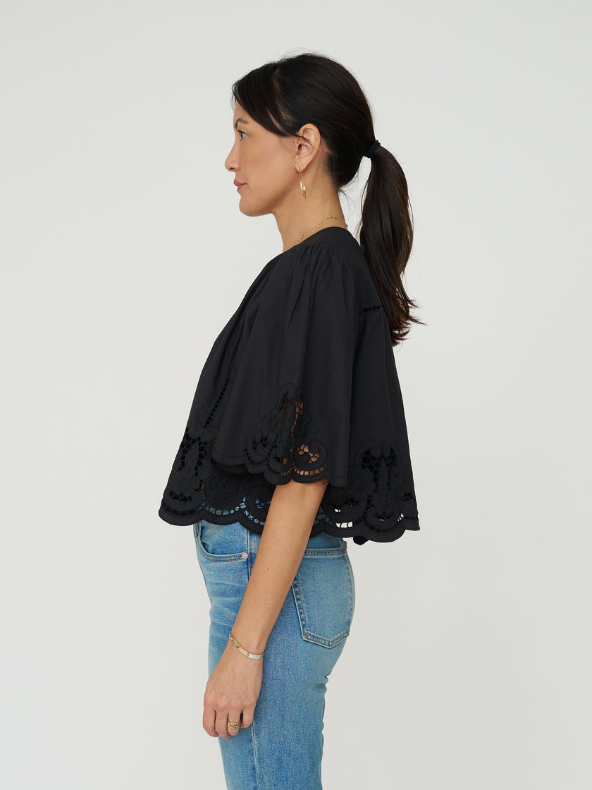 Louise Misha Cotton Louviana Top in Black