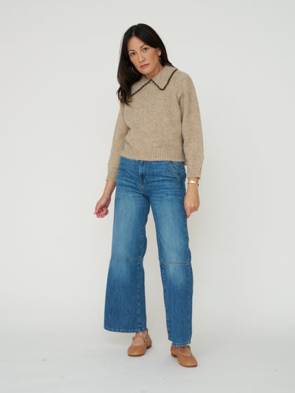 The Great. The Crochet Collar Pullover