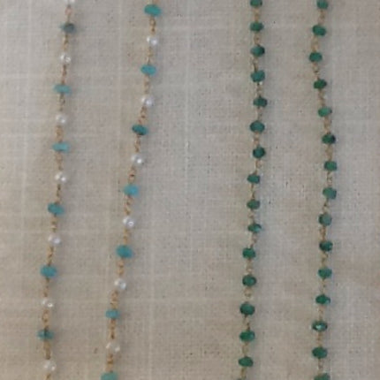 14K Gold Sapphire Bead Necklace