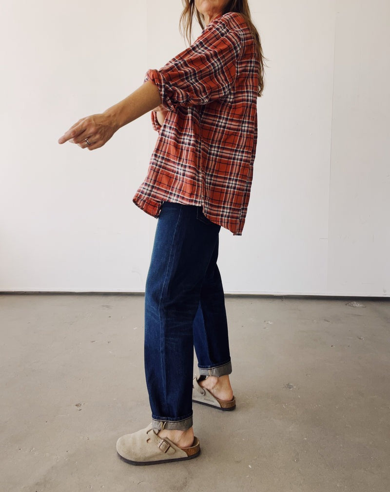 Hey Gang The Big Shirt - Red Plaid