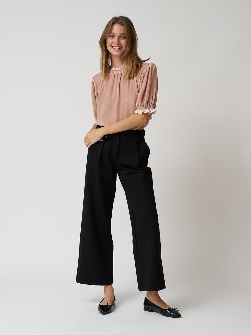 Val Silk-Velvet Top - Camellia - Size S