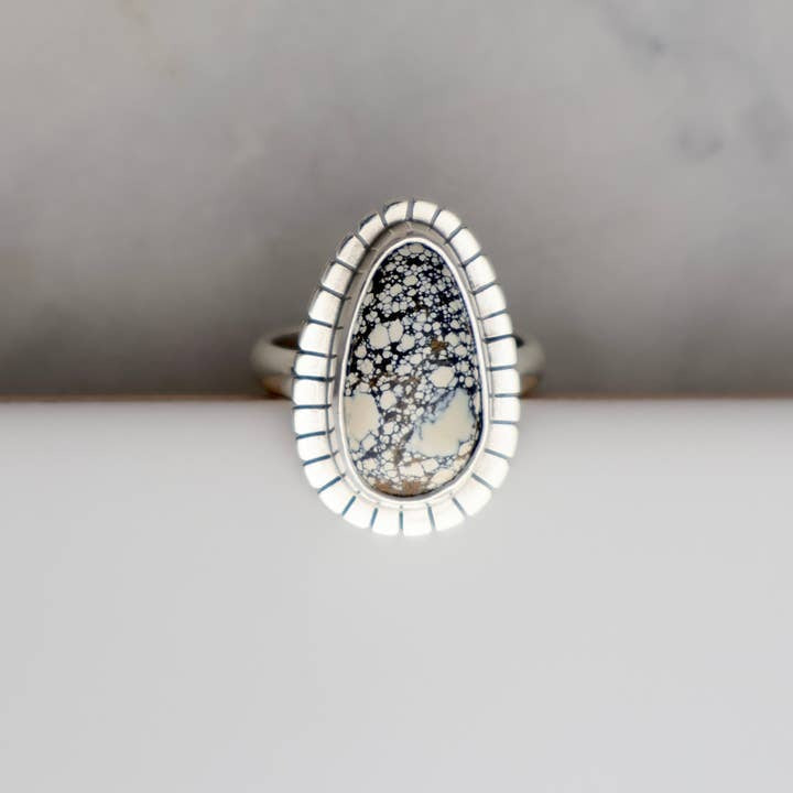 Carolyn Keys Handmade Jewelry - Lumi Ring #35 - Ivory Creek Variscite - Size 6