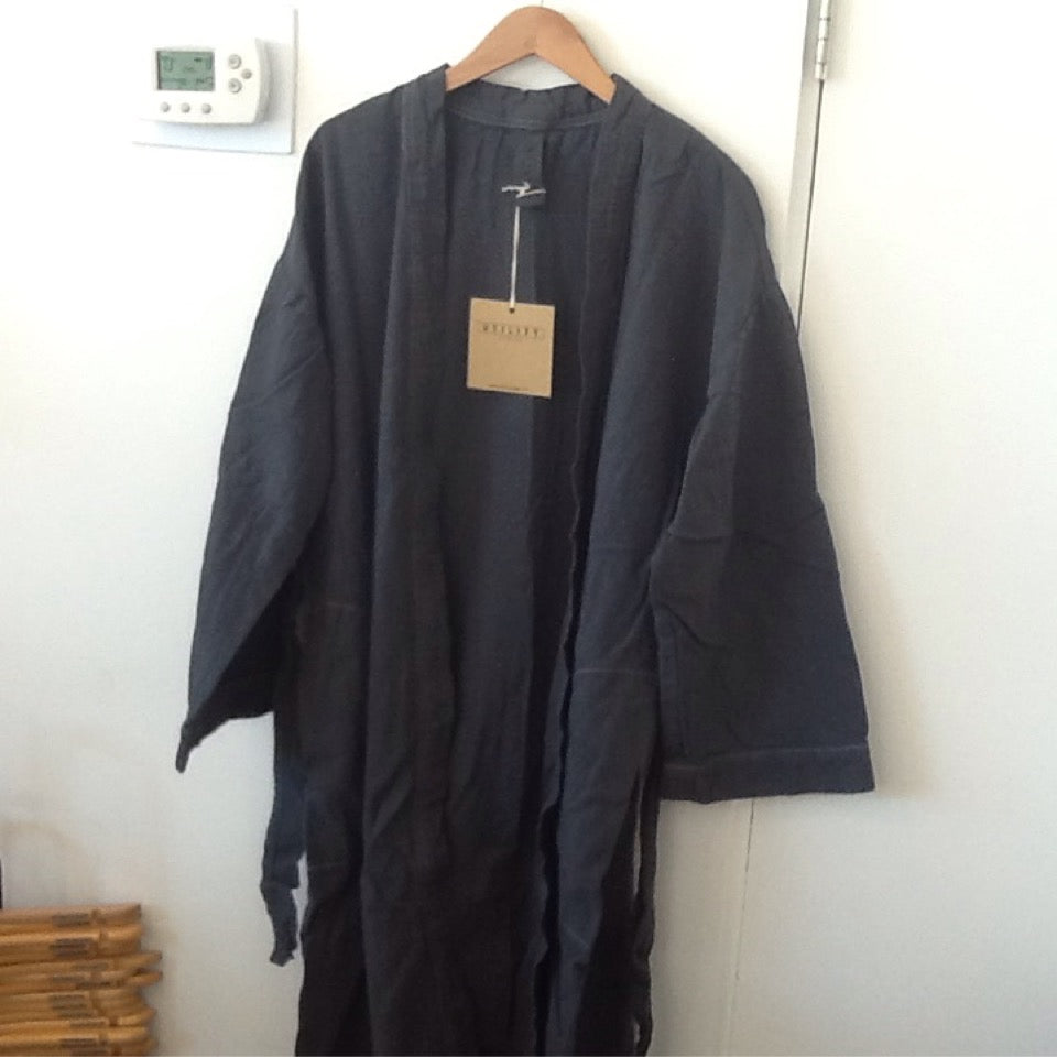 Utility Canvas Spa Robe - Charcoal