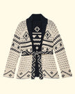 The Great. The Reversible Shepherd Cardigan in Navy & Cream