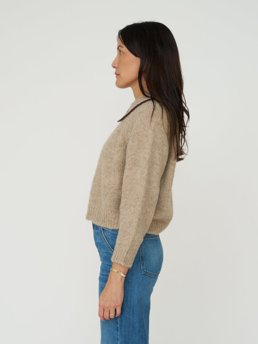 The Great. The Crochet Collar Pullover