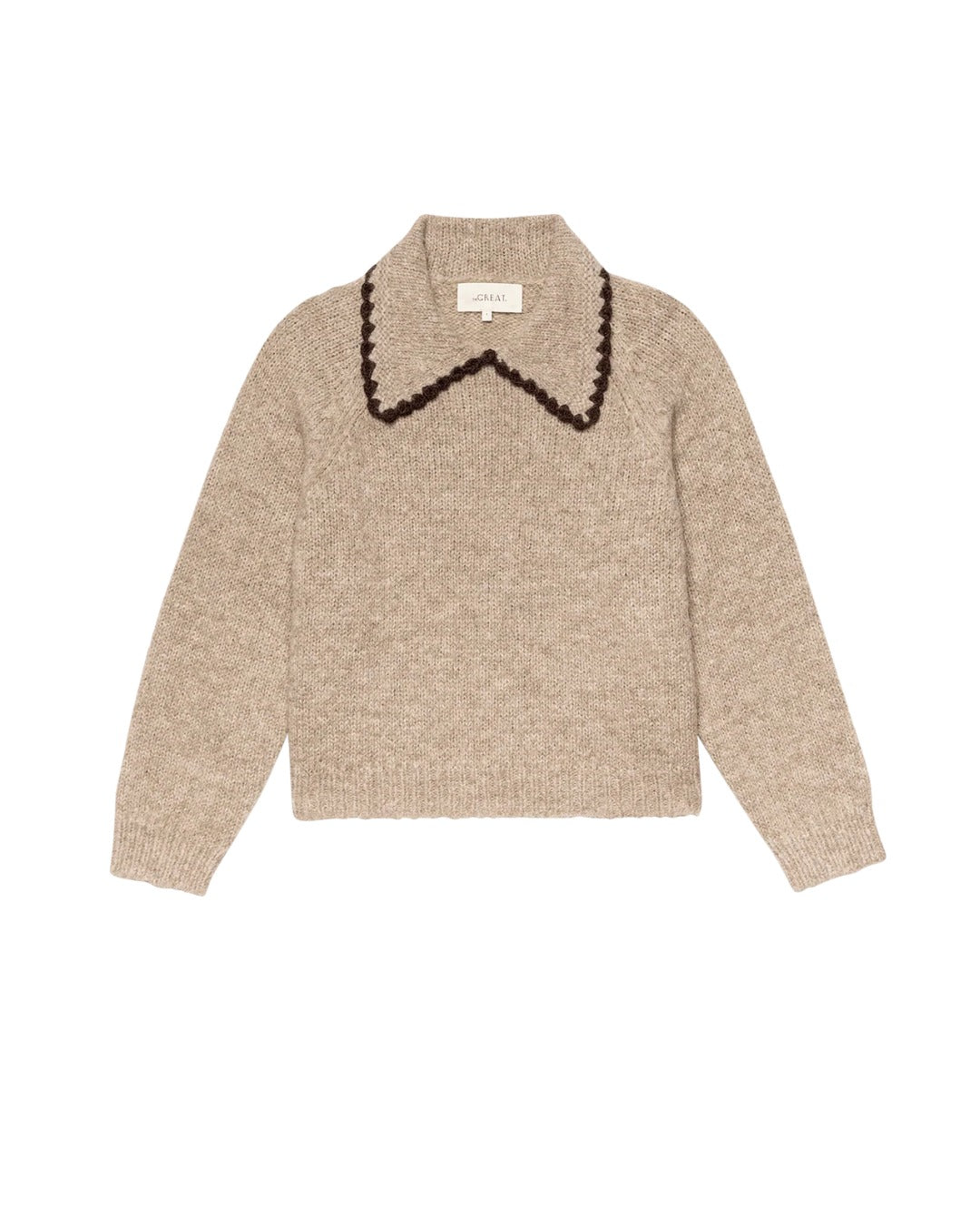 The Great. The Crochet Collar Pullover