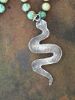 RFB 108 Affirmation Mala with Turquoise and 60's Navajo Snake Amulet