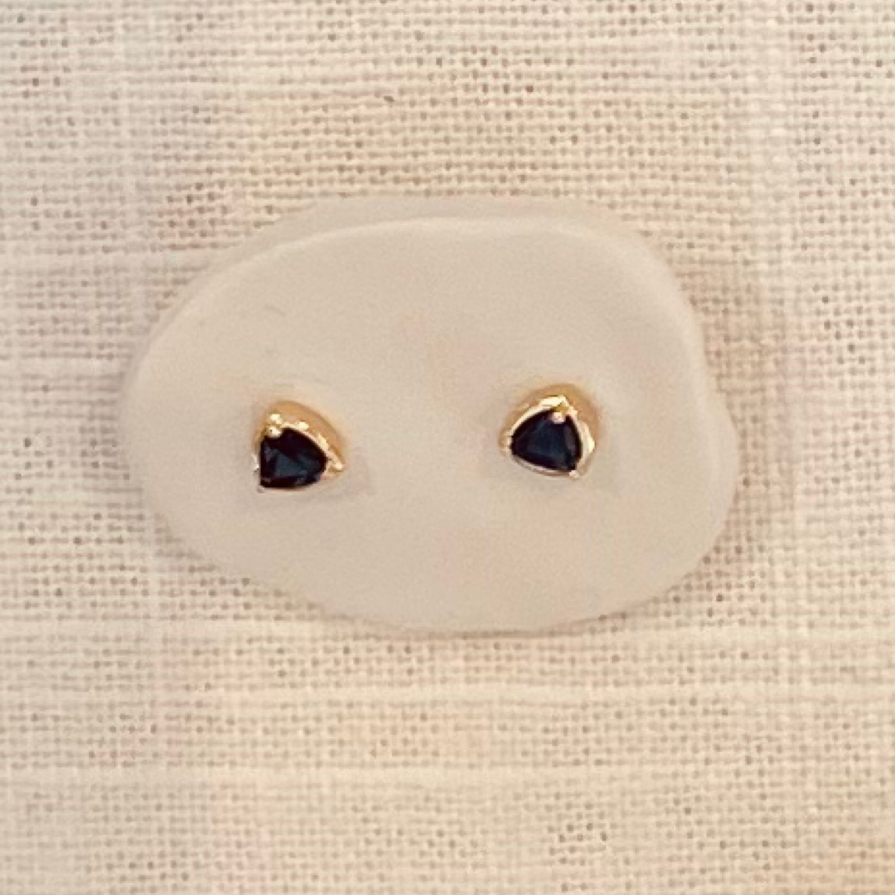 Kathryn Bentley Blue Sapphire Trillion Studs