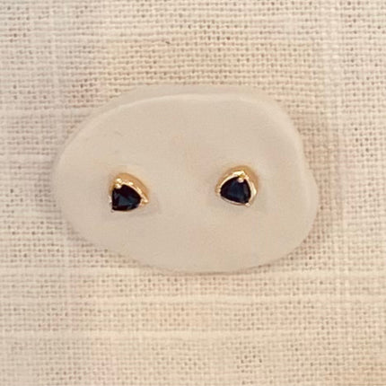 Kathryn Bentley Blue Sapphire Trillion Studs