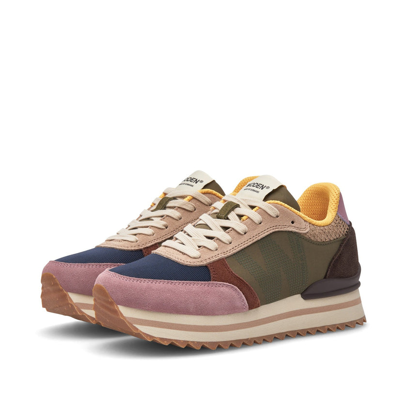 Woden Ronja Plateau Sneaker - Dark Algae Multi