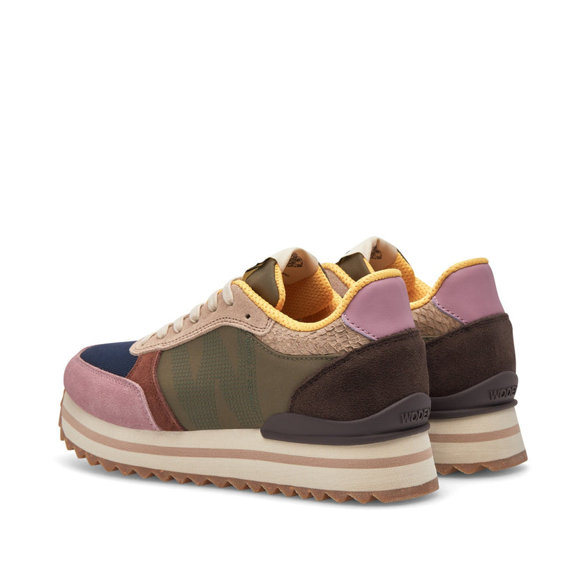 Woden Ronja Plateau Sneaker - Dark Algae Multi
