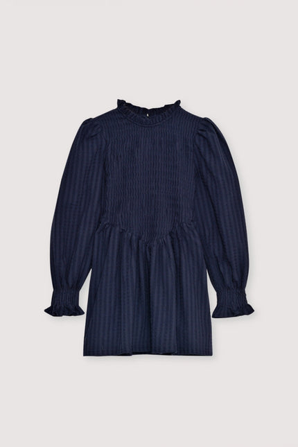 The New Society Smocked Bodice Dress in Infinite Navy