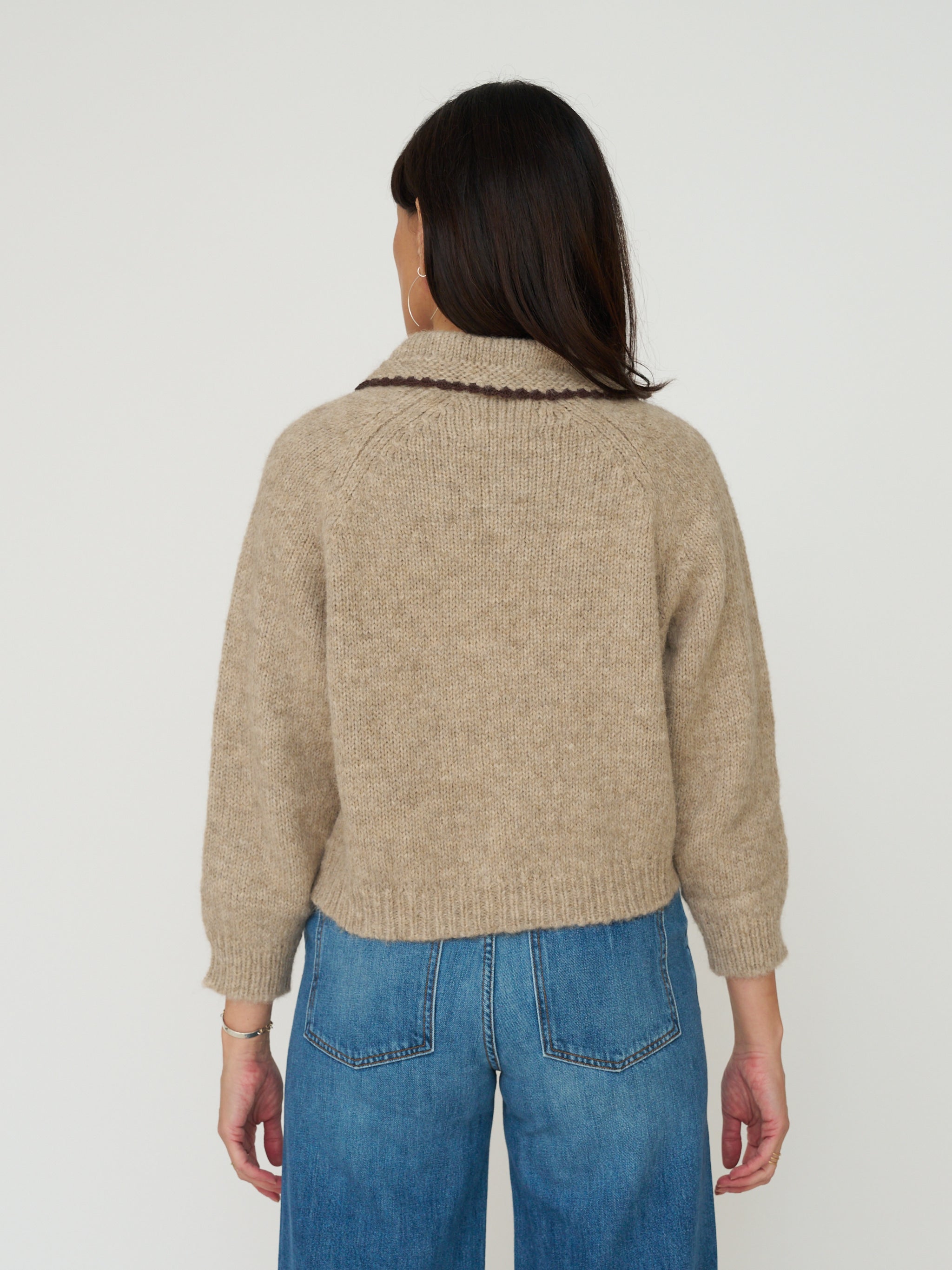 The Great. The Crochet Collar Pullover