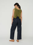 Louise Misha Suede Omolade Top in Moss