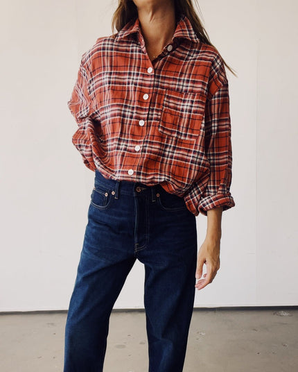 Hey Gang The Big Shirt - Red Plaid