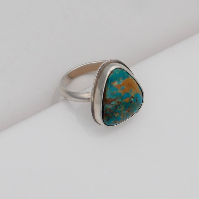 Carolyn Keys Handmade Jewelry - Lake Ring #46 - Turquoise Mountain - Size 6.5
