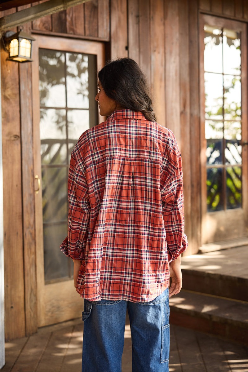 Hey Gang The Big Shirt - Red Plaid