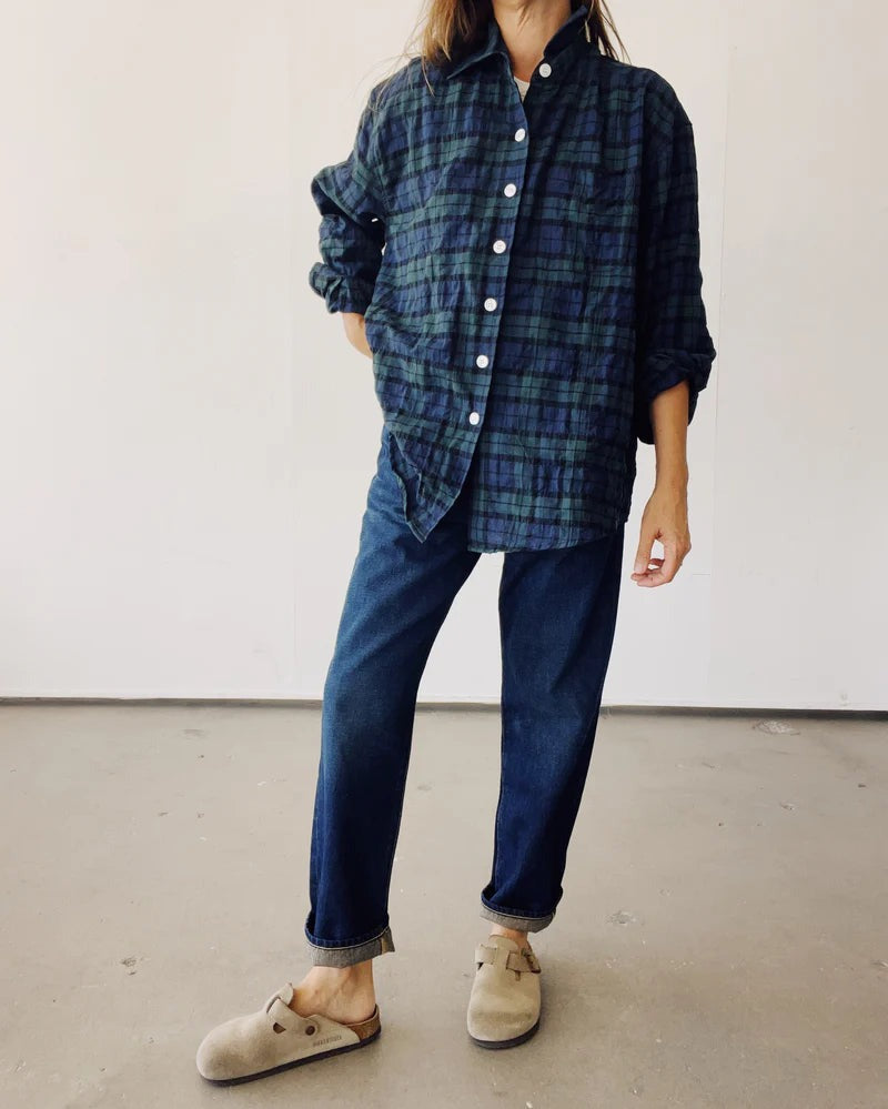 Hey Gang The Big Shirt - Green Plaid