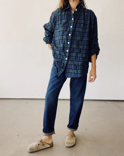 Hey Gang The Big Shirt - Green Plaid