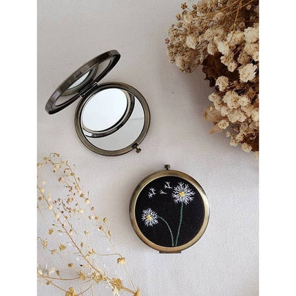 Quince Hand Embroidered Mirror Compact