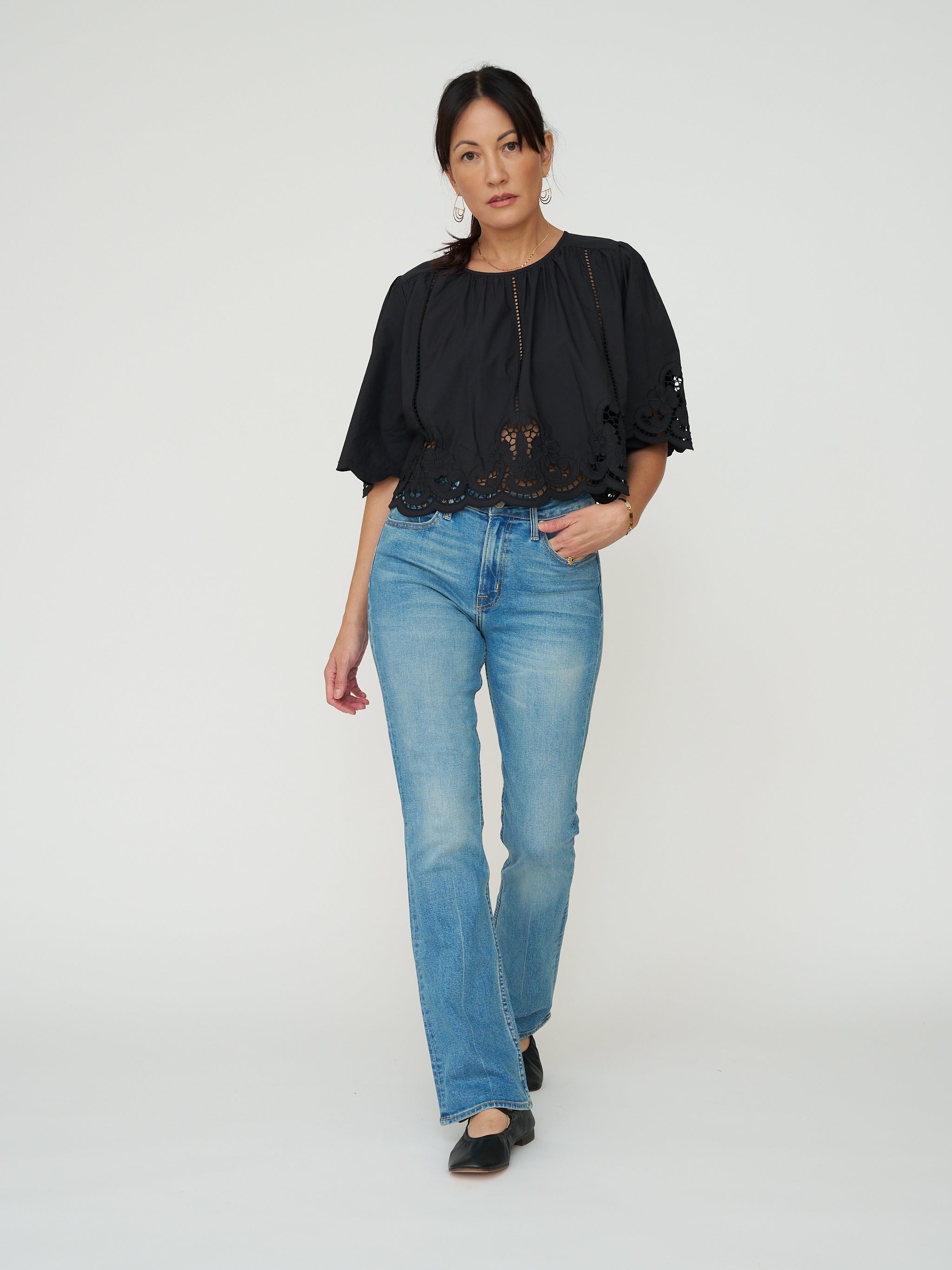 Louise Misha Cotton Louviana Top in Black