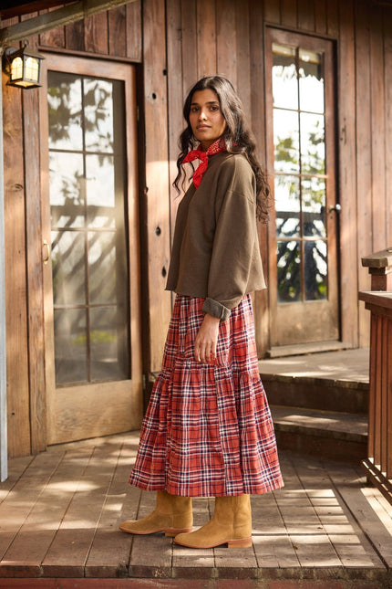 Hey Gang The Ranch Skirt - Red Plaid