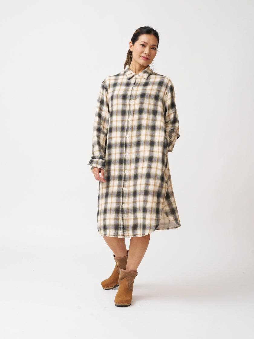 CP Shades Harper Dress - Double Cotton Gauze Plaid